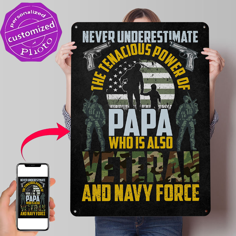 Retro Gaming Quotes - Veteran Military Quote Metal Poster Customized