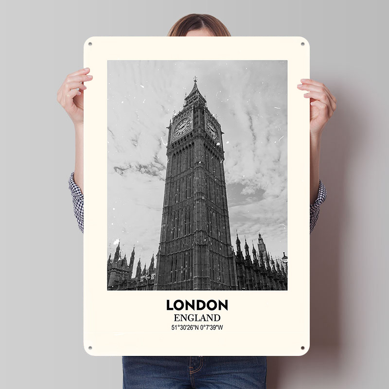 Retro Gaming In London - London Big Ben Printed Poster Customized