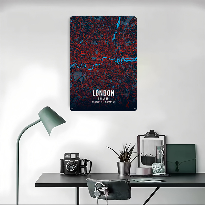 London City Map Metal Poster C - Retro Gaming In London 评论和价格