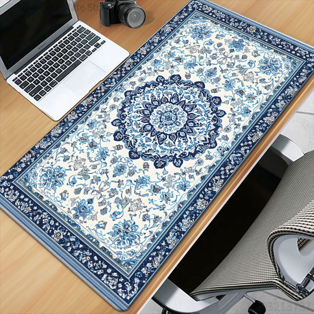 Retro blue Persian  mouse pad  - Retro Gaming Keyboard And Mouse 评论和价格