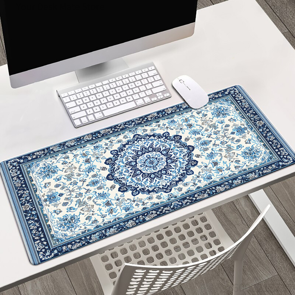 Retro blue Persian  mouse pad  - Retro Gaming Keyboard And Mouse 评论和价格