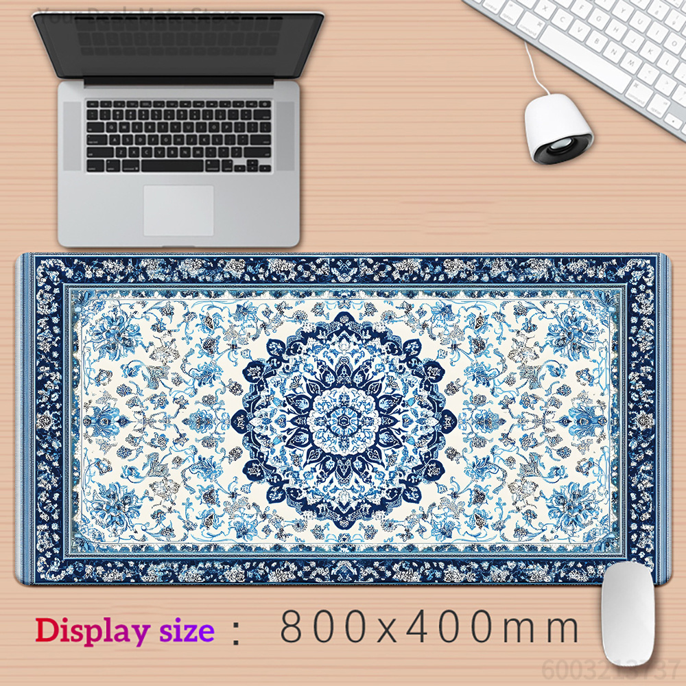 Retro blue Persian  mouse pad  - Retro Gaming Keyboard And Mouse 评论和价格