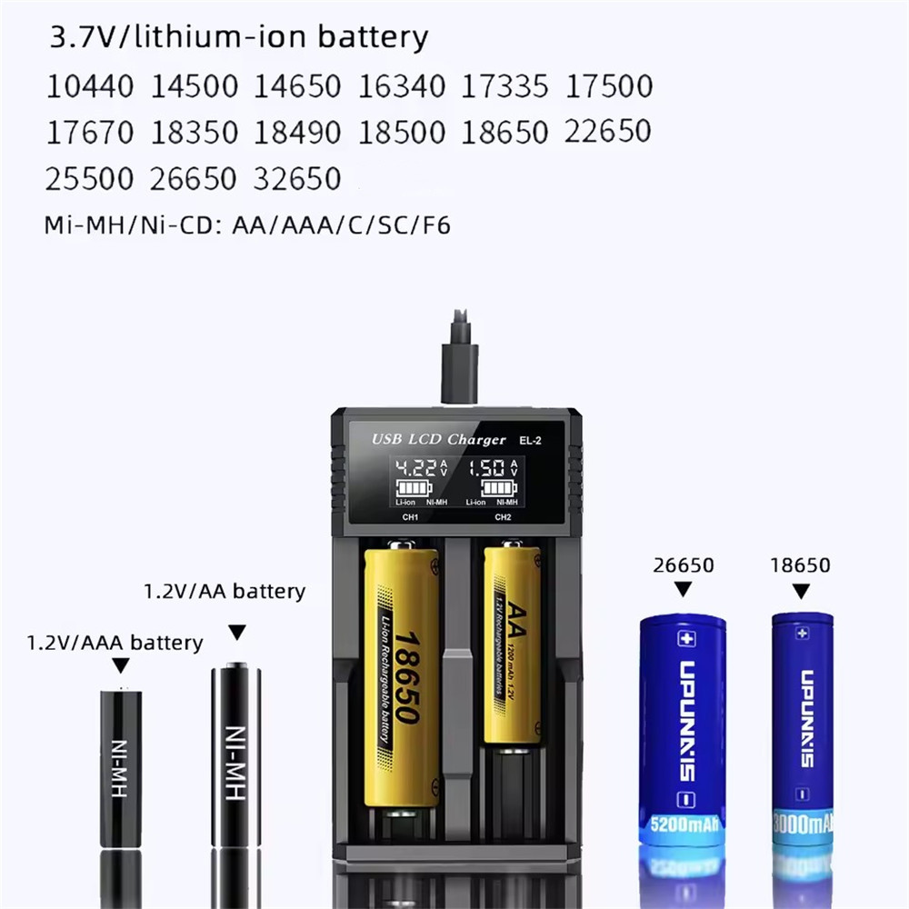 USB LCD Battery Smart Charger  - Rechargeable Battery Aa 评论和价格