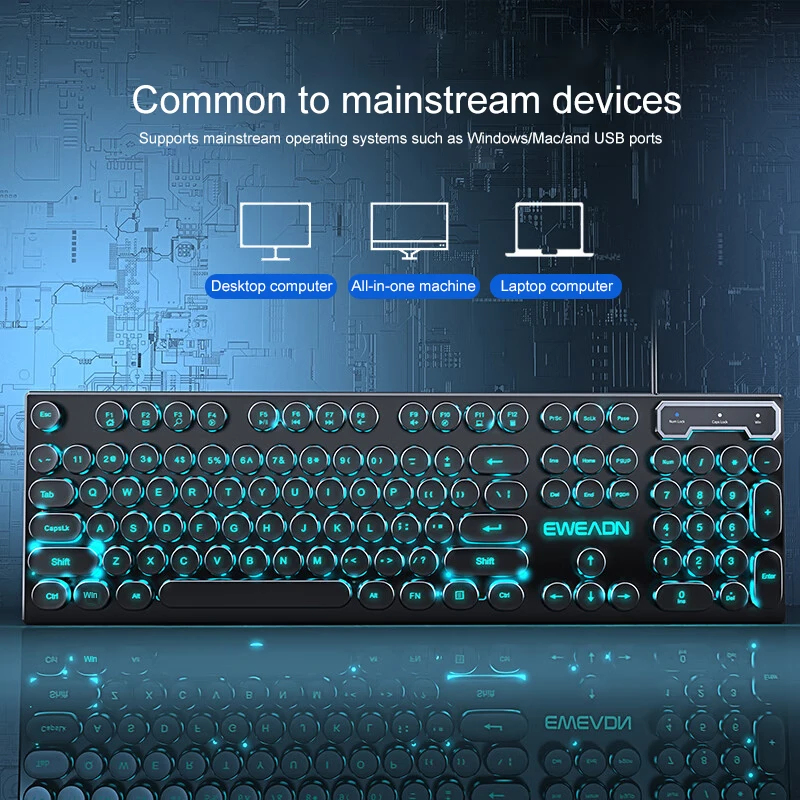 Retro Punk Mechanical Feel Key - Retro Gaming Keyboard 评论和价格