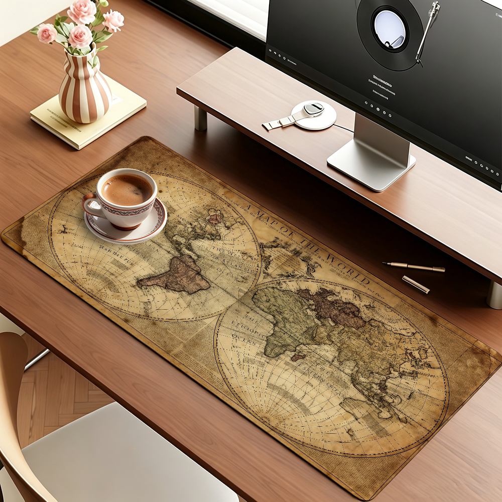 Retro Style World Map Mouse Pa - Retro Gaming Style 评论和价格