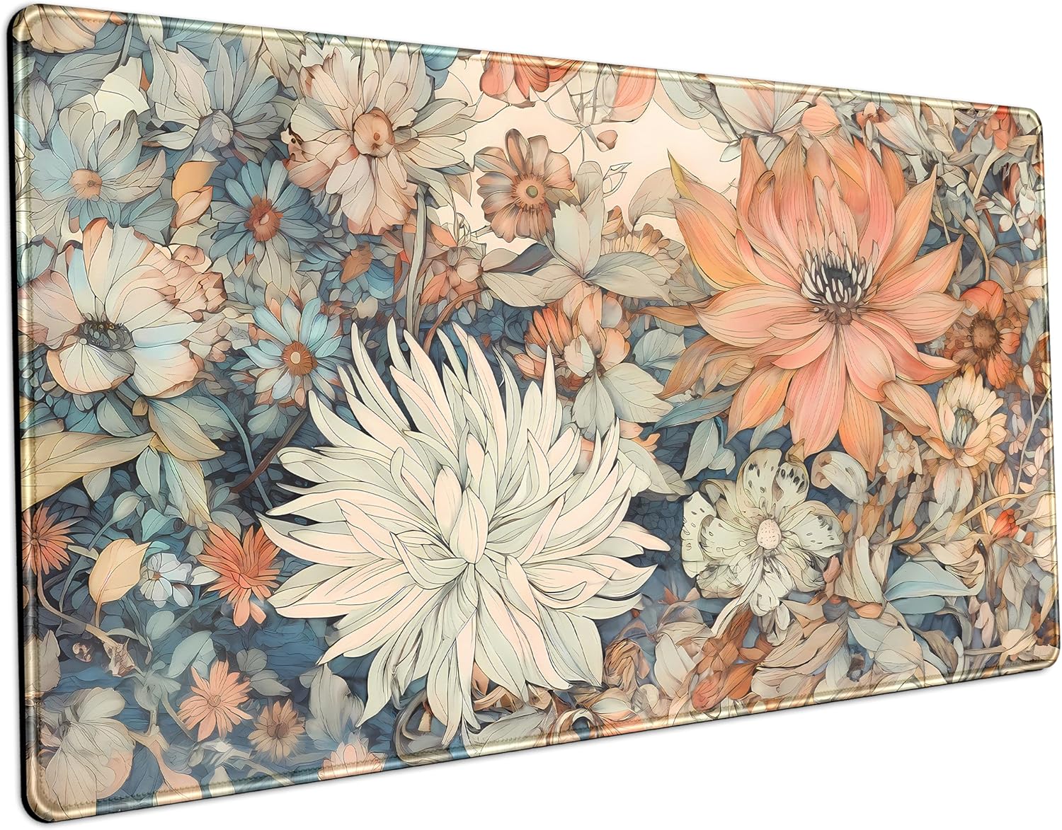 Retro Japanese Floral Desk Mat - Retro Gaming Keyboard And Mouse 评论和价格