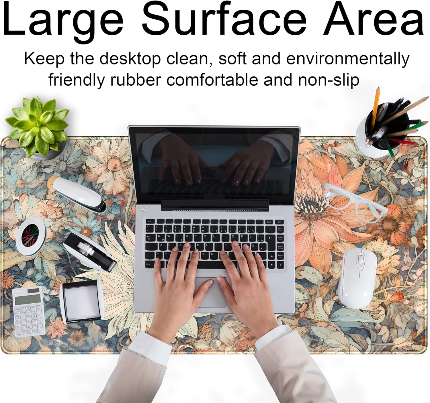 Retro Japanese Floral Desk Mat - Retro Gaming Keyboard And Mouse 评论和价格