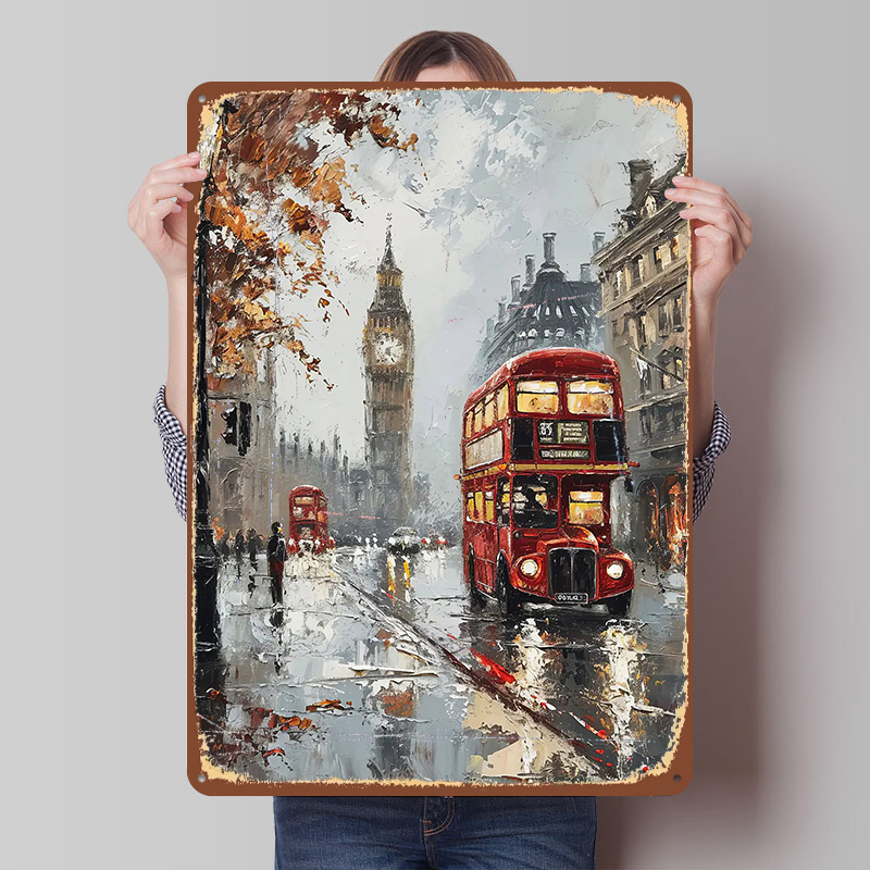 London Bus Charm Metal Poster  - Retro Gaming In London 评论和价格