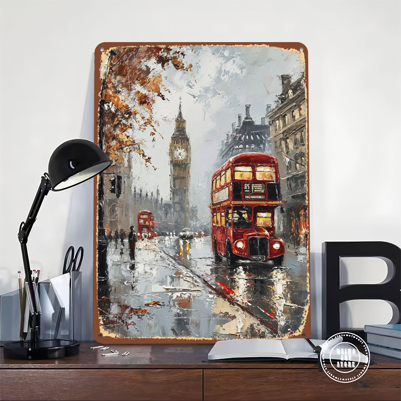 London Bus Charm Metal Poster  - Retro Gaming In London 评论和价格