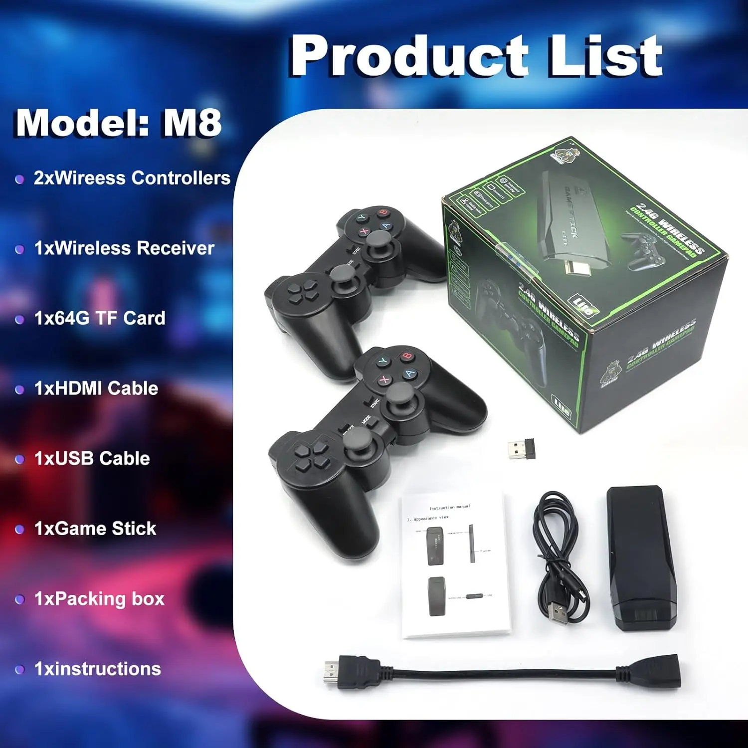 M8 Retro Gaming Stick with 9 S - Retro Gaming For Tv 评论和价格