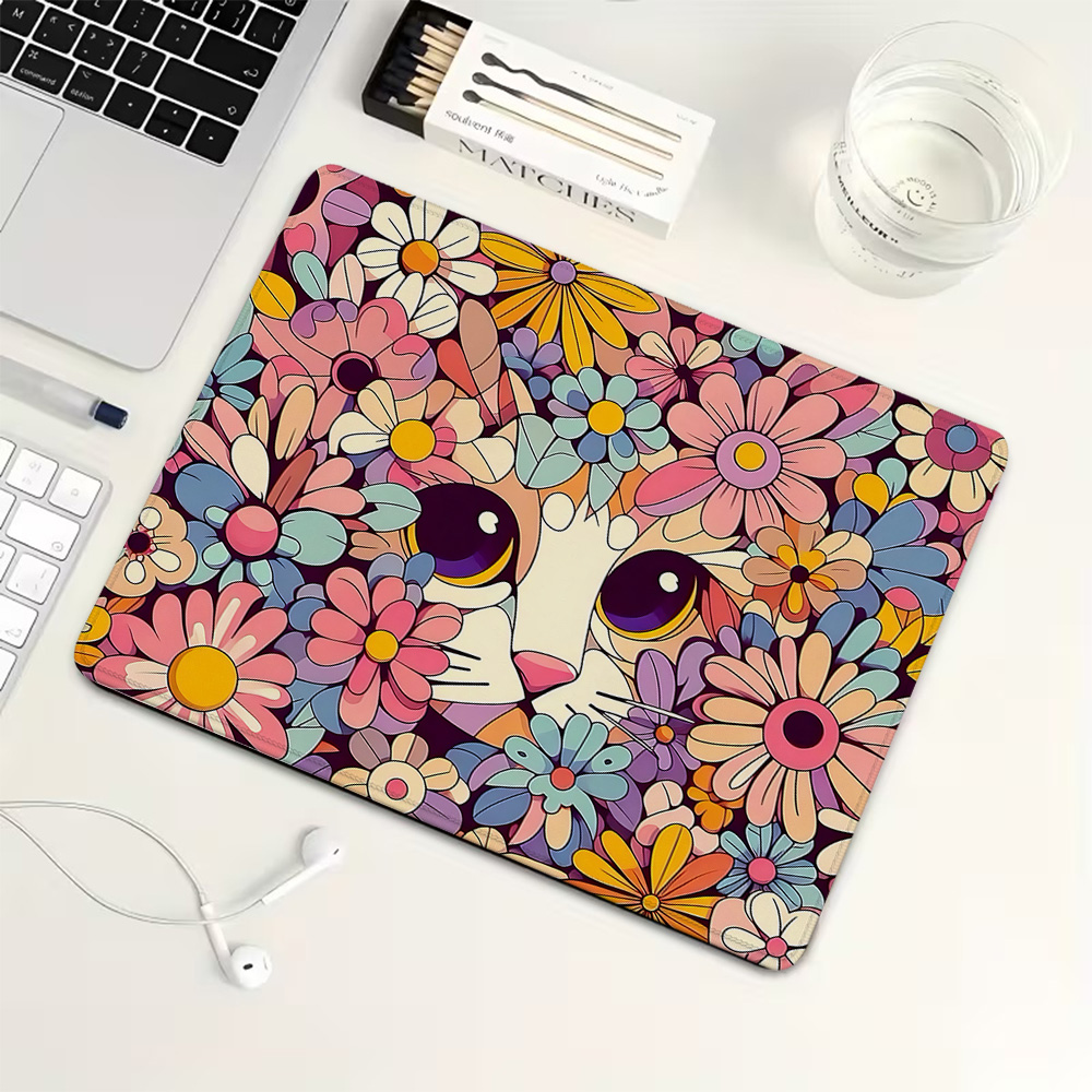 Retro floral cat Small Mouse P - Retro Gaming Keyboard And Mouse 评论和价格