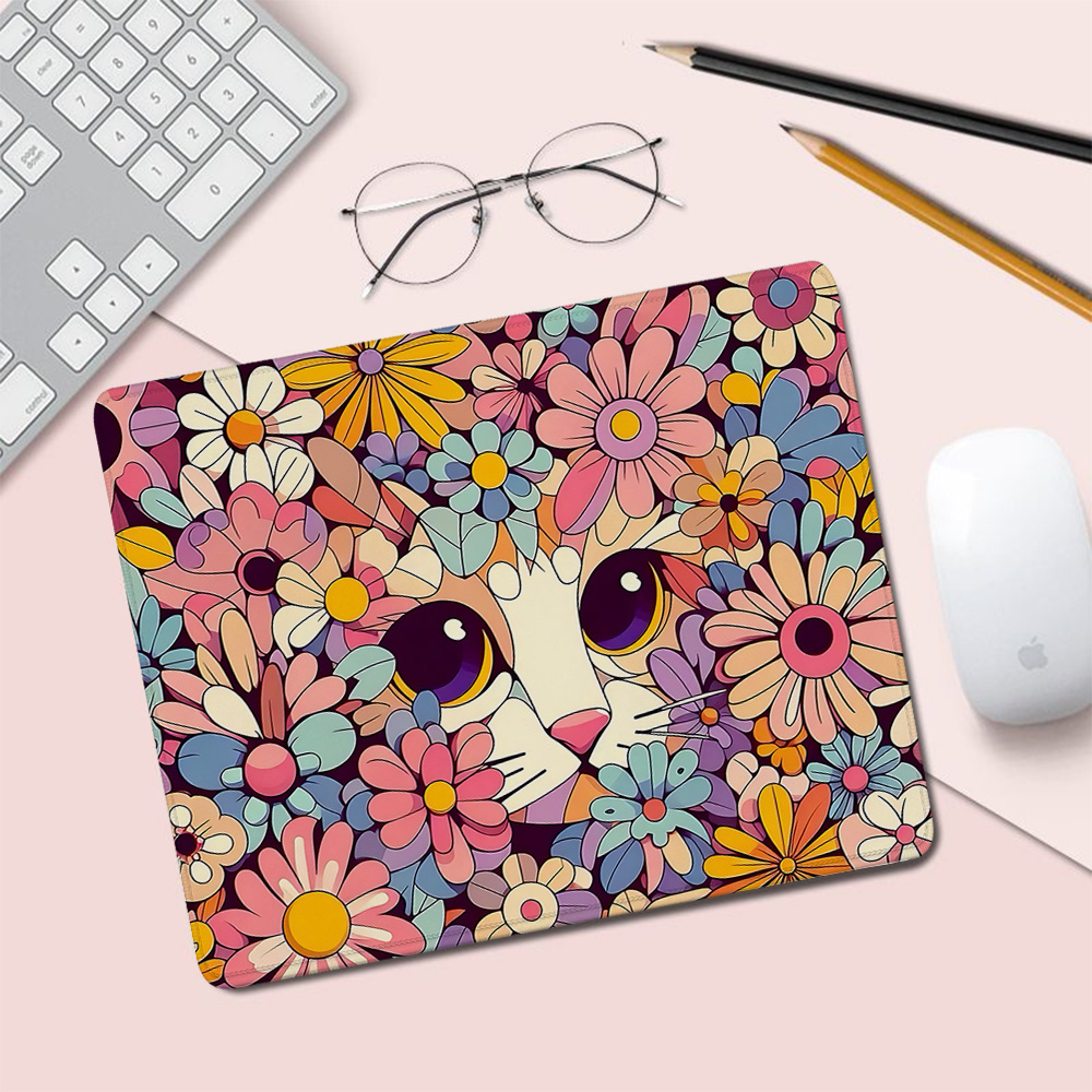 Retro floral cat Small Mouse P - Retro Gaming Keyboard And Mouse 评论和价格
